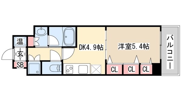 レジディア神戸磯上の物件間取画像